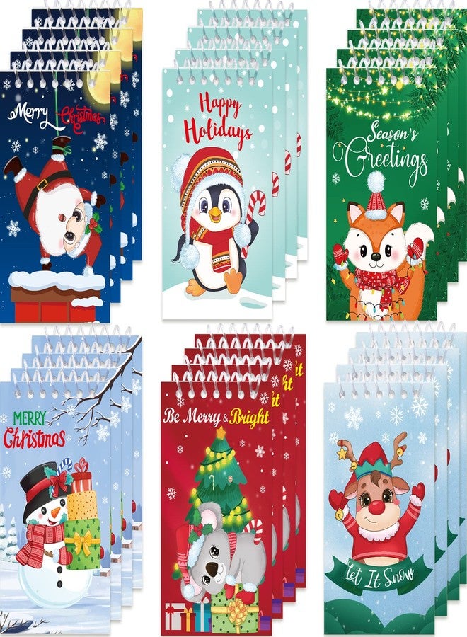 Fancy Land Christmas Notepads for Kids Xmas Mini Spiral Notebooks 24 Pcs - Image 1