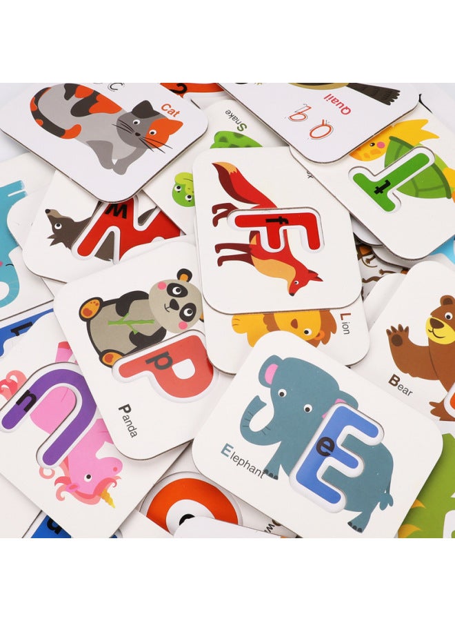 Children's Wooden Puzzle Infant Baby Girl Boy Benefiting Intelligence Development Assembled English Alphabet Card Toy-Color:XHN-three-dimensional Digital Alphabet Puzzle Card (plastic Box) - Image 5