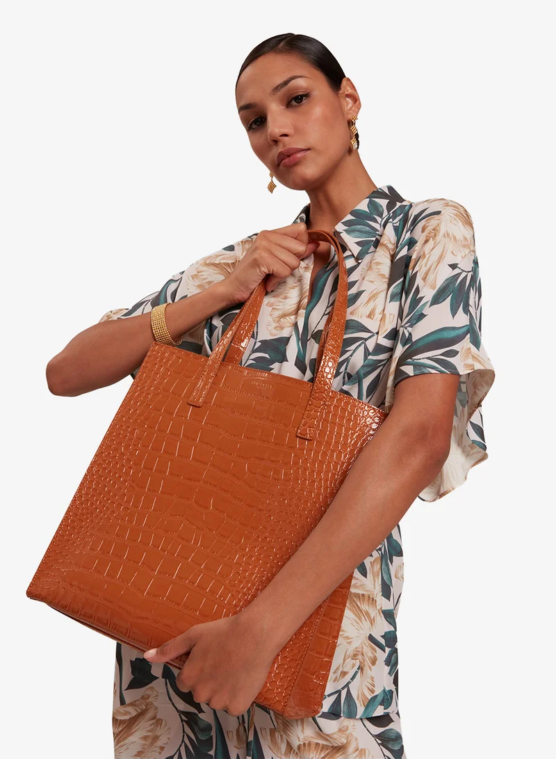 تيد بيكر Croc Effect Large Icon shopper Bag