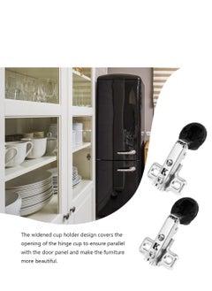 KASTWAVE Glass Door Hinges 2 Pcs Cabinet Door Hinges Solf Close Hinge Invisible Furniture Hinges Straight Arm Hinges Match with 26mm Cup Screws(2Pcs Glass Door Hinge)  - Image 3