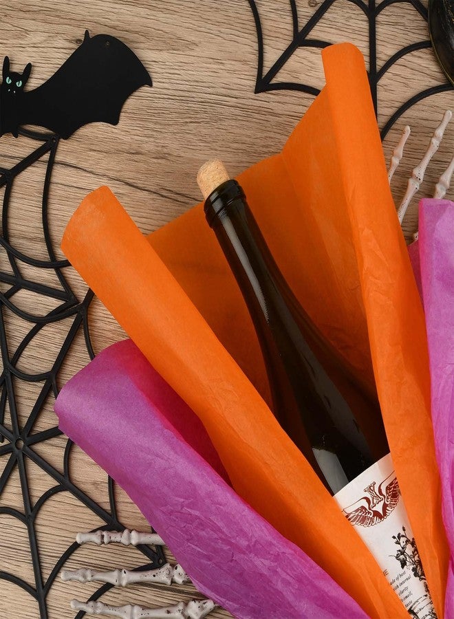 Bolsome 120 ورقة مناديل ورقية للهالوين لتغليف الهدايا، 4 ألوان من ورق تغليف الهالوين لأكياس الهدايا لحفلات أعياد الميلاد وحفلات الزفاف وحفلات استقبال المولود الجديد والأعمال اليدوية، 20 × 14 بوصة - Image 5