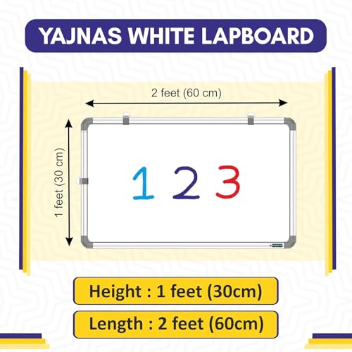 YAJNAS Non Magnetic 2X1 (60CM x 30CM Feet Double Sided White Board and Chalk Board Both Side Writing Boards, one Side White Marker and Reverse Side Chalk Board Surface - Pack of 1 - Image 2