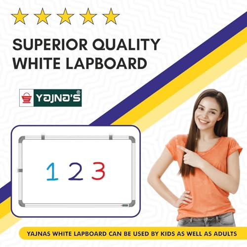 YAJNAS Non Magnetic 2X1 (60CM x 30CM Feet Double Sided White Board and Chalk Board Both Side Writing Boards, one Side White Marker and Reverse Side Chalk Board Surface - Pack of 1 - Image 5
