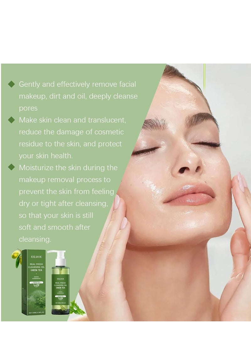 إيلهو زيت منظف للشاي الأخضر 100 مل - منظف للوجه الكوري اللطيف ، مكياج نباتي ومزيل واقي من الشمس ، منظف زيت وجه خفيف الوزن للنساء والرجال ، خال من القسوة - Image 5