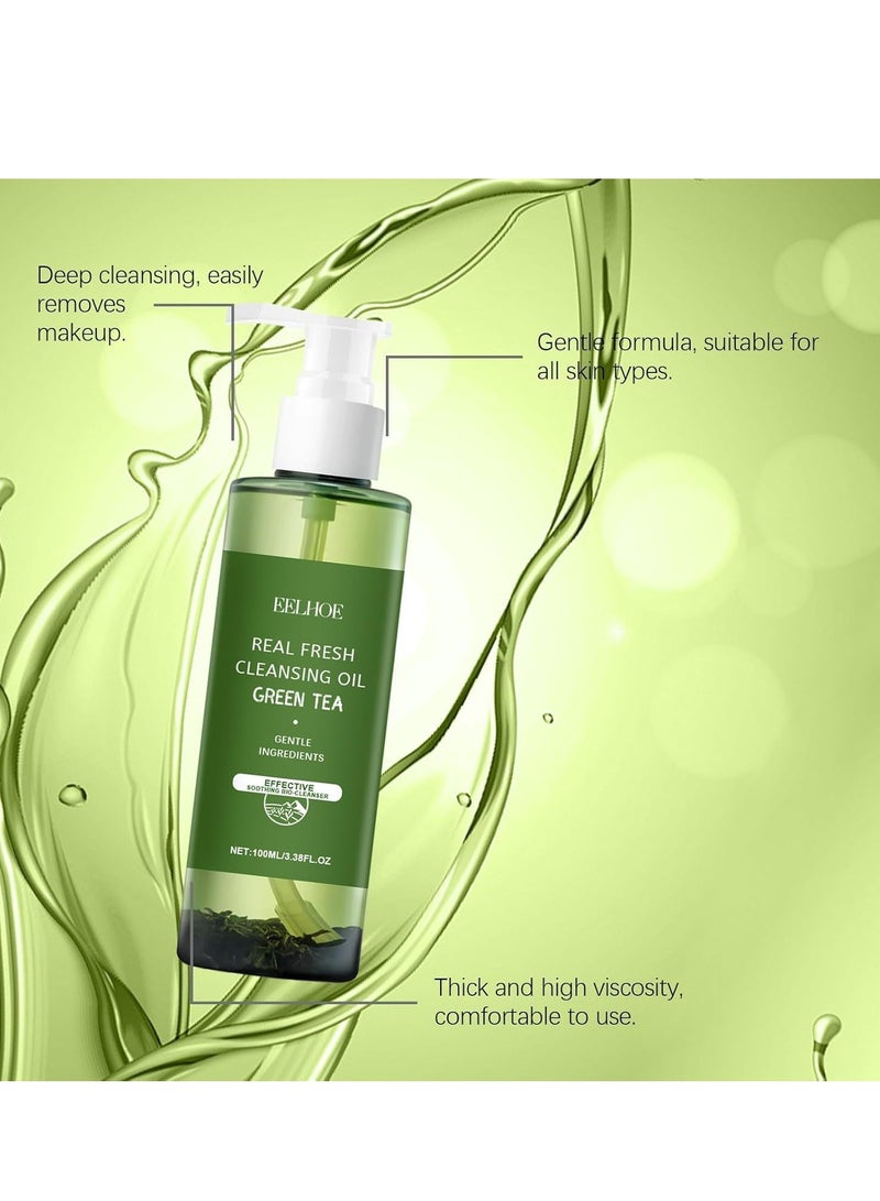 إيلهو زيت منظف للشاي الأخضر 100 مل - منظف للوجه الكوري اللطيف ، مكياج نباتي ومزيل واقي من الشمس ، منظف زيت وجه خفيف الوزن للنساء والرجال ، خال من القسوة - Image 4
