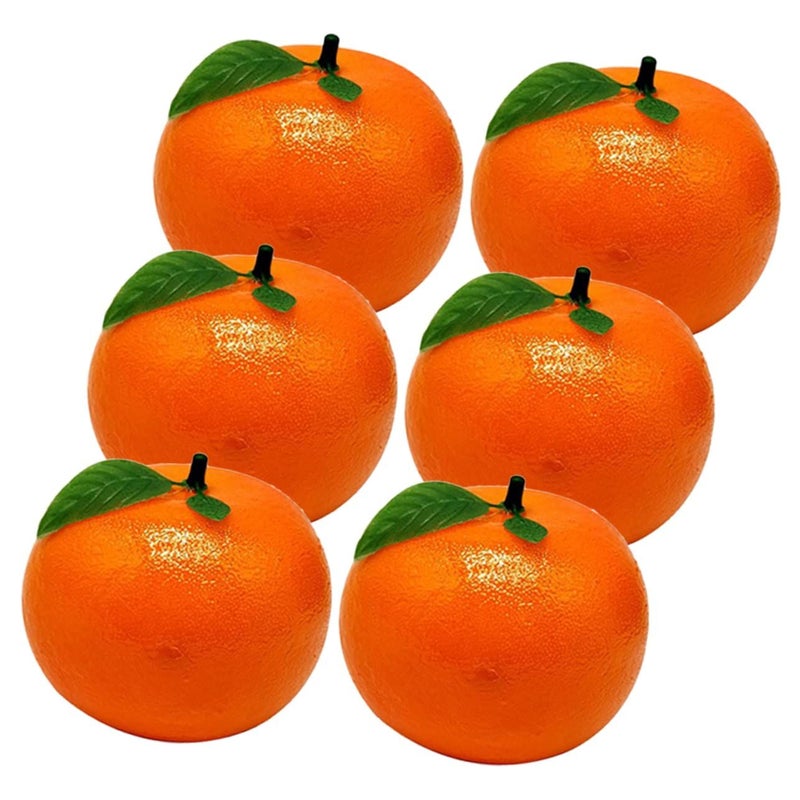 6 Pcs Lifelike Artificial Oranges Realistic Fruit Models Home Decoration Photography Props Educational Market Displays - Image 2