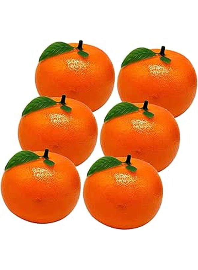 6 Pcs Lifelike Artificial Oranges Realistic Fruit Models Home Decoration Photography Props Educational Market Displays - Image 1