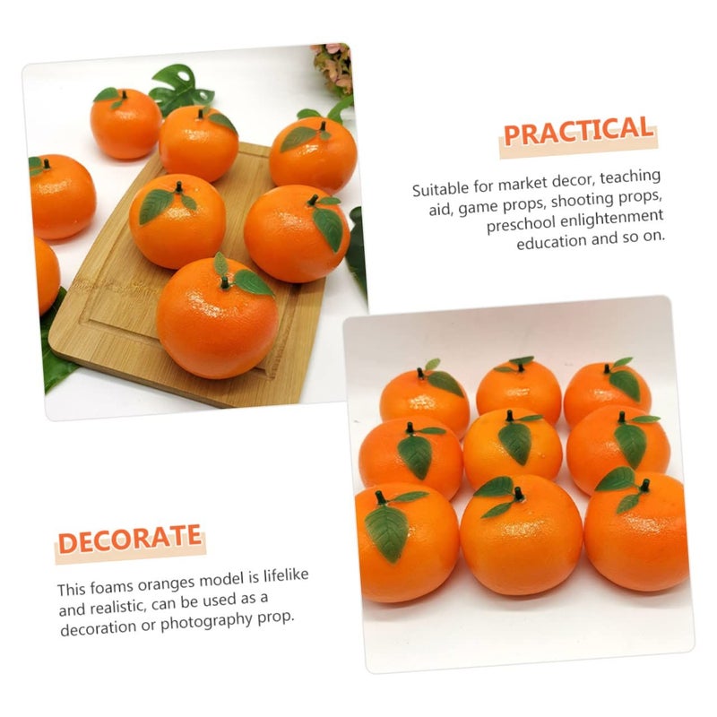 6 Pcs Lifelike Artificial Oranges Realistic Fruit Models Home Decoration Photography Props Educational Market Displays - Image 4