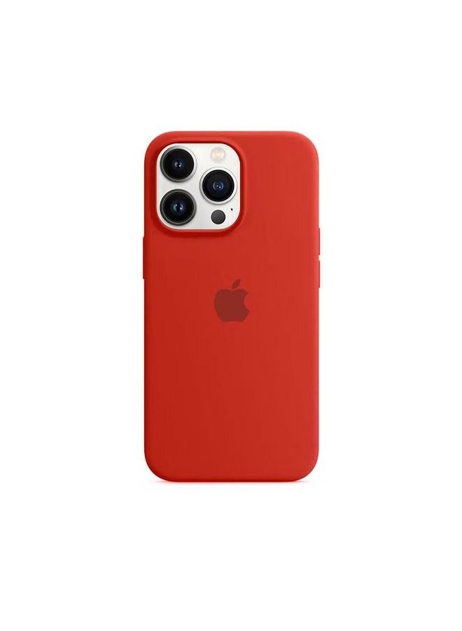 Silicone Protective Cover For Iphone 14 Pro Max Case，Liquid Full Body Protector Cover, Shockproof, Slim Phone Case, Anti-Scratch Soft Microfiber Lining, 6.7 inch (Red) - Image 1