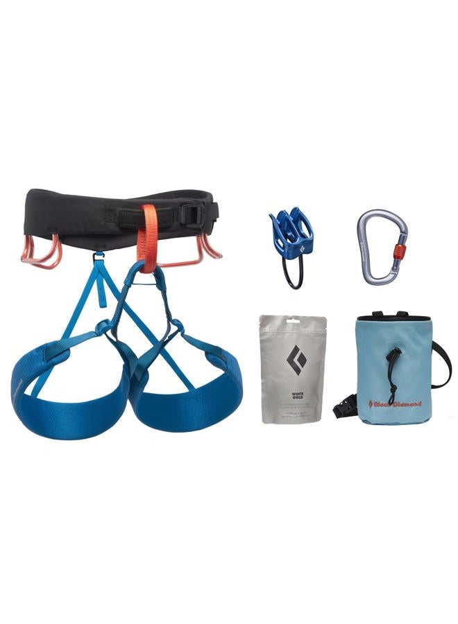 BLACK DIAMOND Mens Momentum Rock Climbing Harness - Complete ATC-XP Package, Kingfisher 24, Large - Image 1