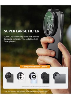 Generic CPL Filter for Phone, 72mm Camera Polarized Lens Filter Universal with Metal Cold Shoe Phone Clip for iPhone 15 14 13 12 11 X XS PLUS PRO Max for Samsung Galaxy for Motorola  - Image 5