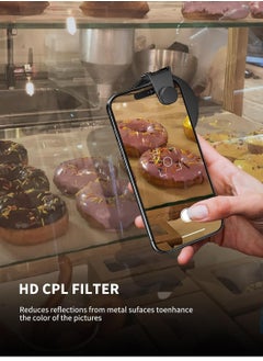Generic CPL Filter for Phone, 72mm Camera Polarized Lens Filter Universal with Metal Cold Shoe Phone Clip for iPhone 15 14 13 12 11 X XS PLUS PRO Max for Samsung Galaxy for Motorola  - Image 3