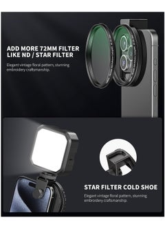 Generic CPL Filter for Phone, 72mm Camera Polarized Lens Filter Universal with Metal Cold Shoe Phone Clip for iPhone 15 14 13 12 11 X XS PLUS PRO Max for Samsung Galaxy for Motorola  - Image 4