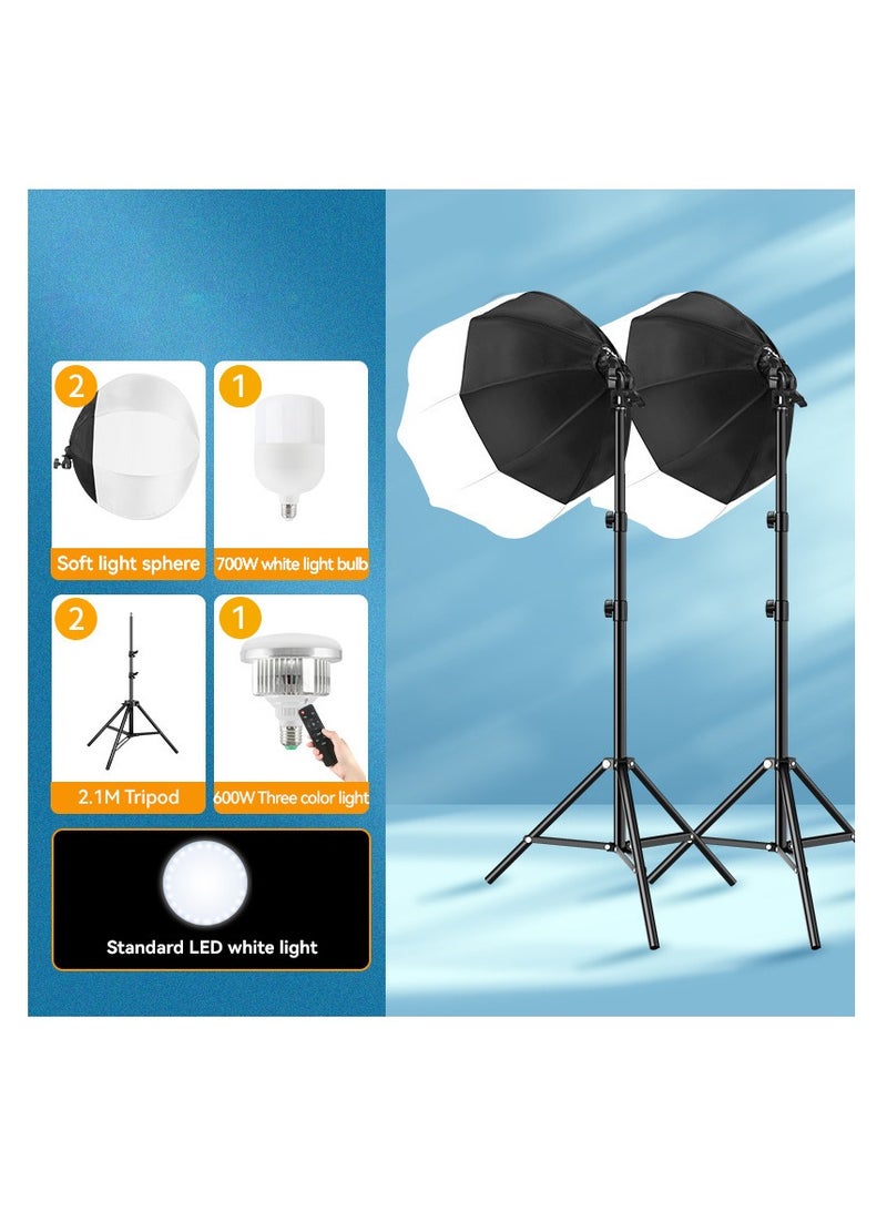 Photography SoftBox Lighting Kit with 2 Pcs White Bulb for Portrait Product Shooting  - Image 1