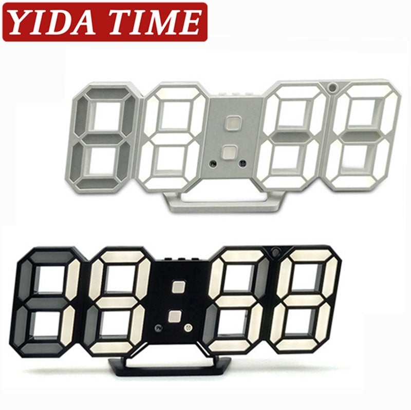 3D Stereo Clock Led Alarm Clock South Korea Electronic Clock Living Room 3D Wall Clock 6609 Digital Clock - Image 2