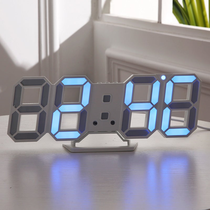 3D Stereo Clock Led Alarm Clock South Korea Electronic Clock Living Room 3D Wall Clock 6609 Digital Clock - Image 4
