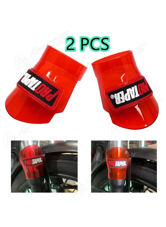 Orange Pair Motorcycle Front Fork Shock Absorber Protector Set Heavy Duty Dustproof Impact Resistant Cover - Image 1