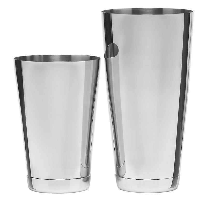 NJ OVERSEAS Boston Cocktail Shaker Set - Stainless Steel Bartender Tool With Mixing Tin for Parties - 2 Piece Shaking Set 540 ml and 900 ml - Image 1