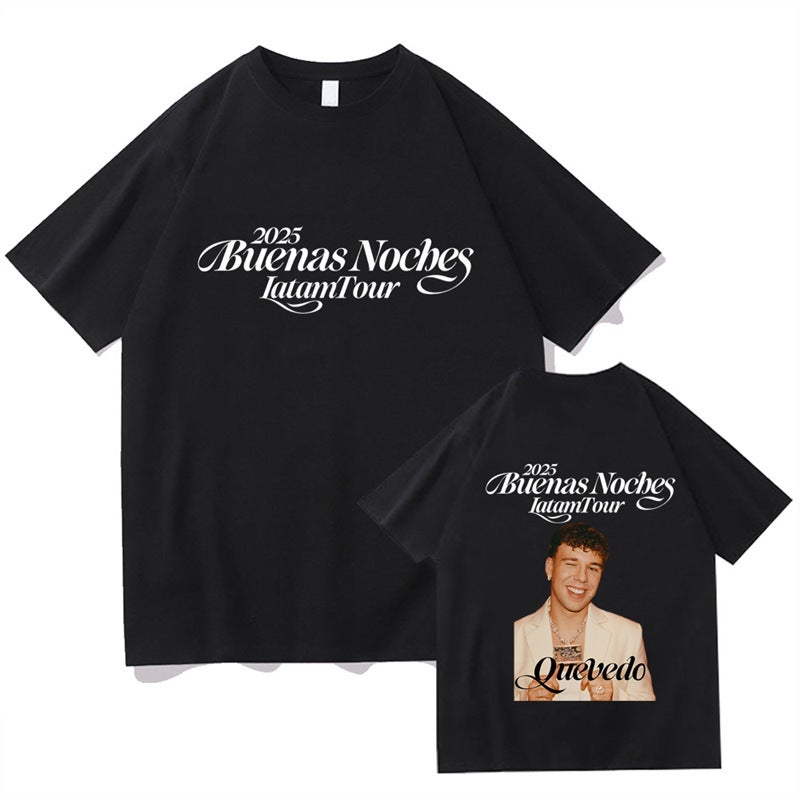 Quevedo Buenas Noches Tour 2025 T-Shirts Rapper Quevedo New - Image 3