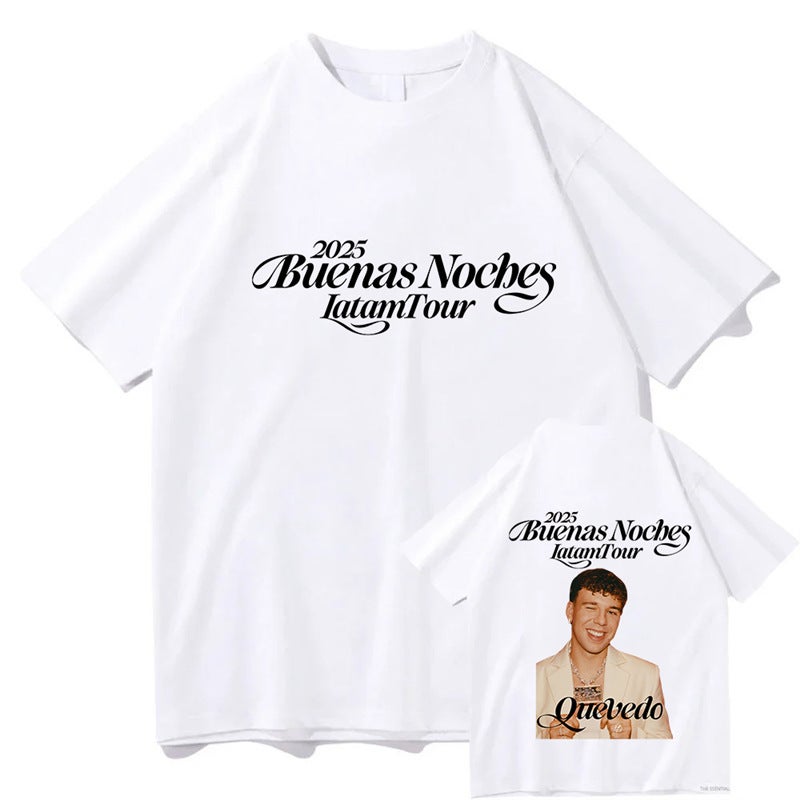 Quevedo Buenas Noches Tour 2025 T-Shirts Rapper Quevedo New - Image 5