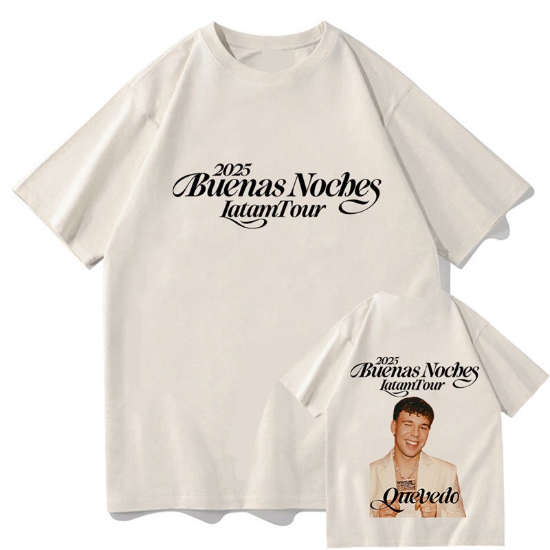 Quevedo Buenas Noches Tour 2025 T-Shirts Rapper Quevedo New - Image 2