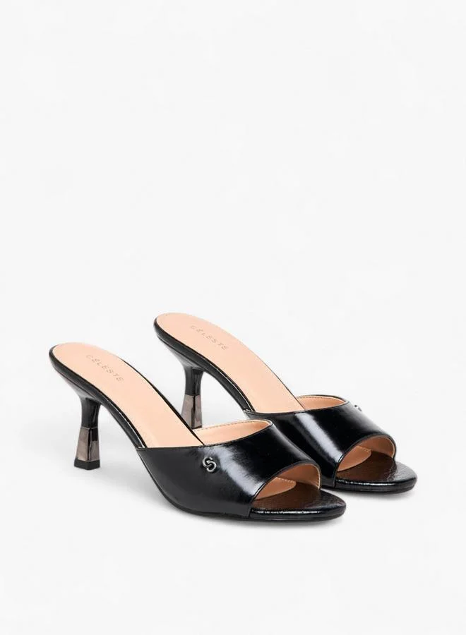 سيليست صنادل بكعب خنجري بنقش حيوانات للنساء