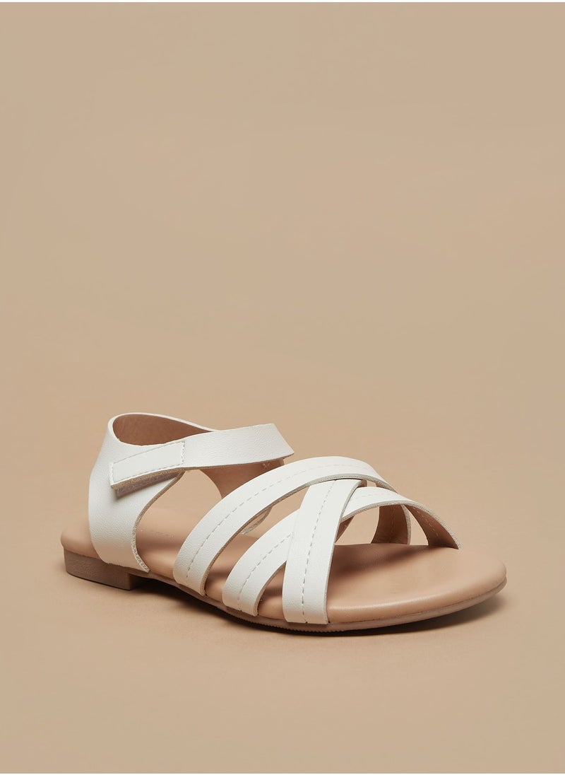 Flora Bella By Shoexpress - Girls Strappy Sandals with Hook and Loop Closure - Image 1