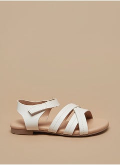 Girls Strappy Sandals with Hook and Loop Closure