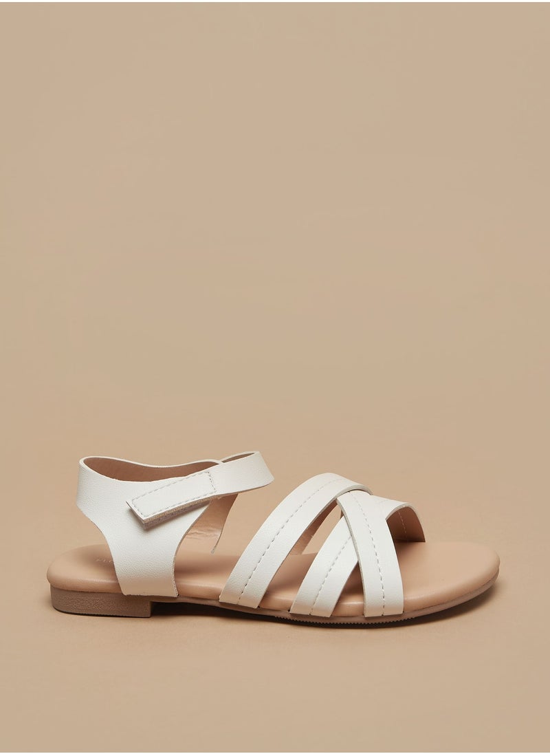 Flora Bella By Shoexpress - Girls Strappy Sandals with Hook and Loop Closure - Image 1