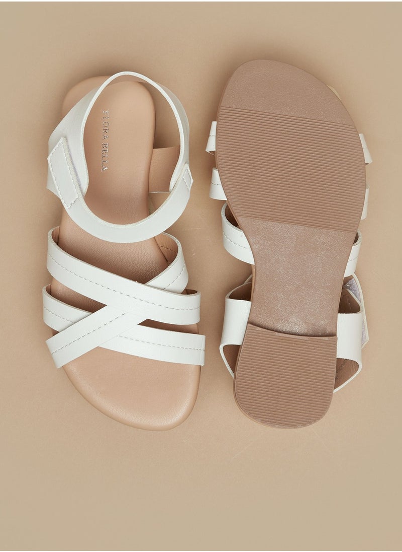 Flora Bella By Shoexpress - Girls Strappy Sandals with Hook and Loop Closure - Image 1