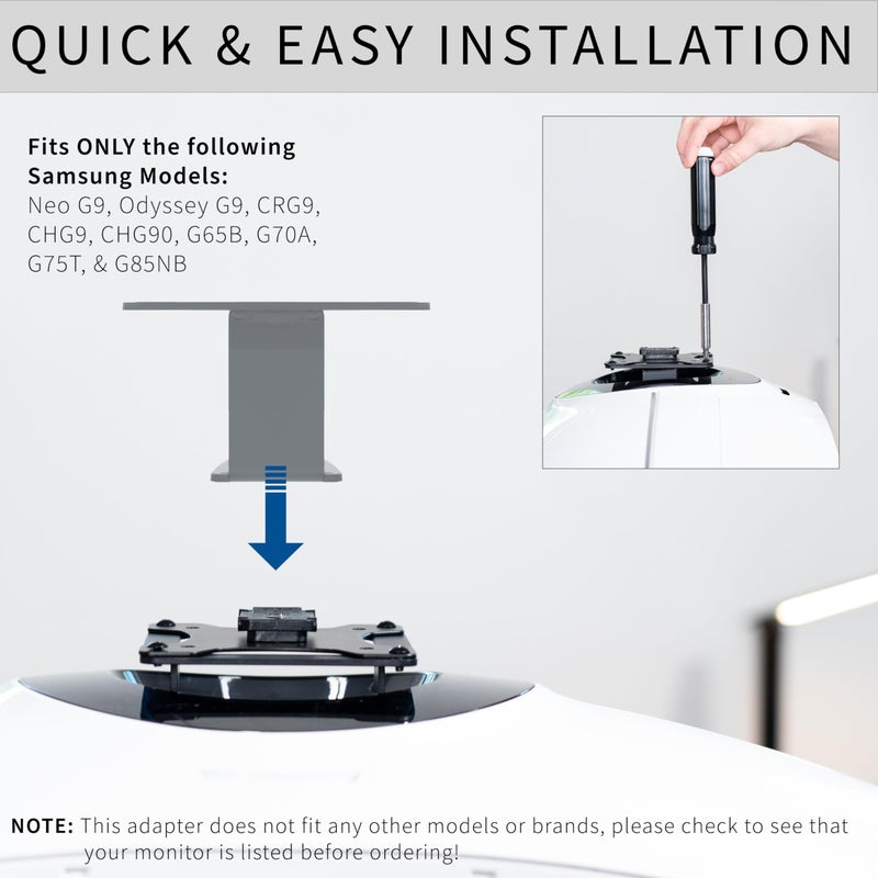 VIVO Deep Recessed VESA Adapter Plate Bracket Designed for Samsung Odyssey Neo G9, G95NA, and Odyssey G9 Monitors, VESA 100x100, Mount-SG9 - Image 4