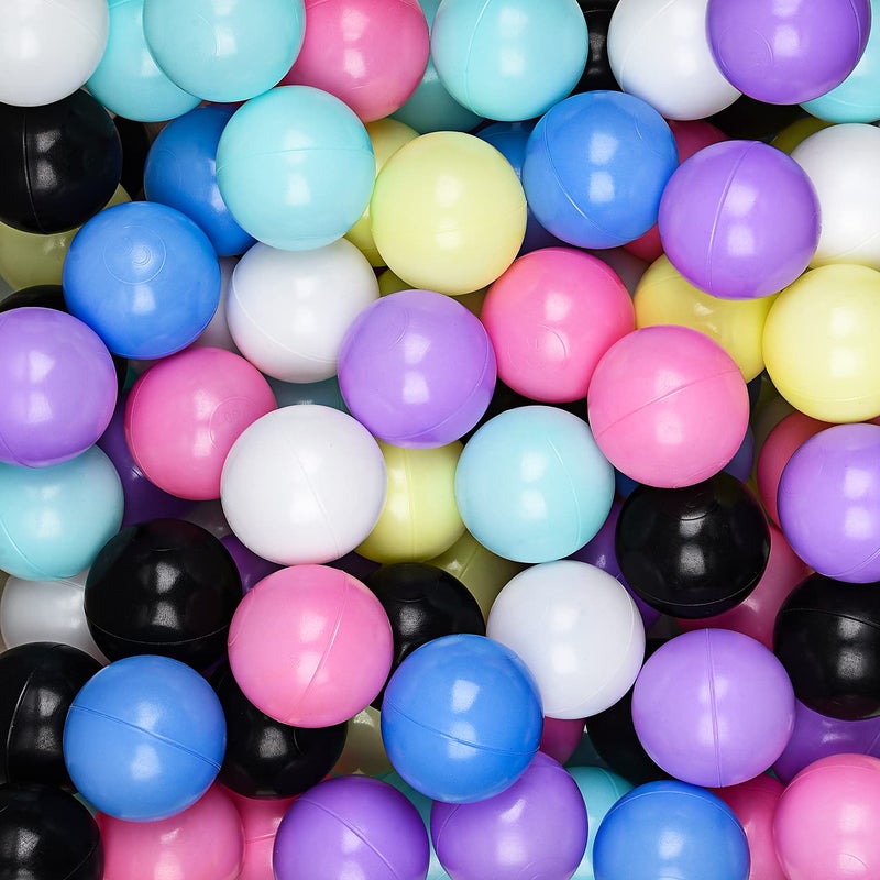 Hovenlay Ball Pit Balls Phthalate Free BPA Free Crush Proof Plastic 7 Bright Colors in Reusable Play Toys for Kids with Storage Bag - Image 2
