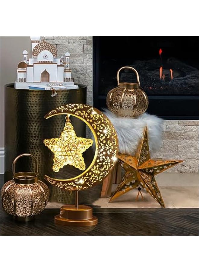 Arabest Enchanted Lunar Lamp, Ramadan Decor for Home, Galaxy Moon Star Night Light, Unique Half Moon Table Lamp, Battery Operated Eid Mubarak Decor, Bedroom Light Option. - Image 5