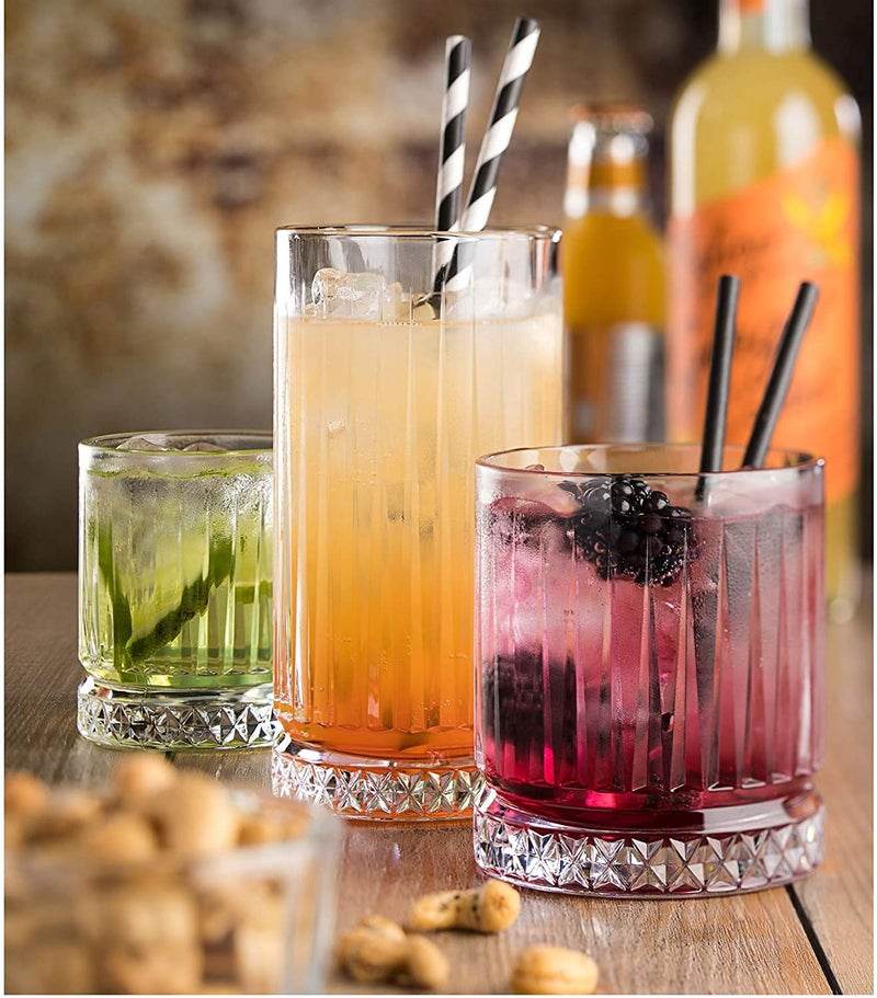 PrimeWorld كؤوس ويسكي كريستالية أوروبية خالدة مجموعة من 6 قطع - 355 مل زجاج بار لشرب البوربون، الويسكي، السكوتش، الكوكتيلات، الكونياك - كؤوس كوكتيل قديمة الطراز - Image 3