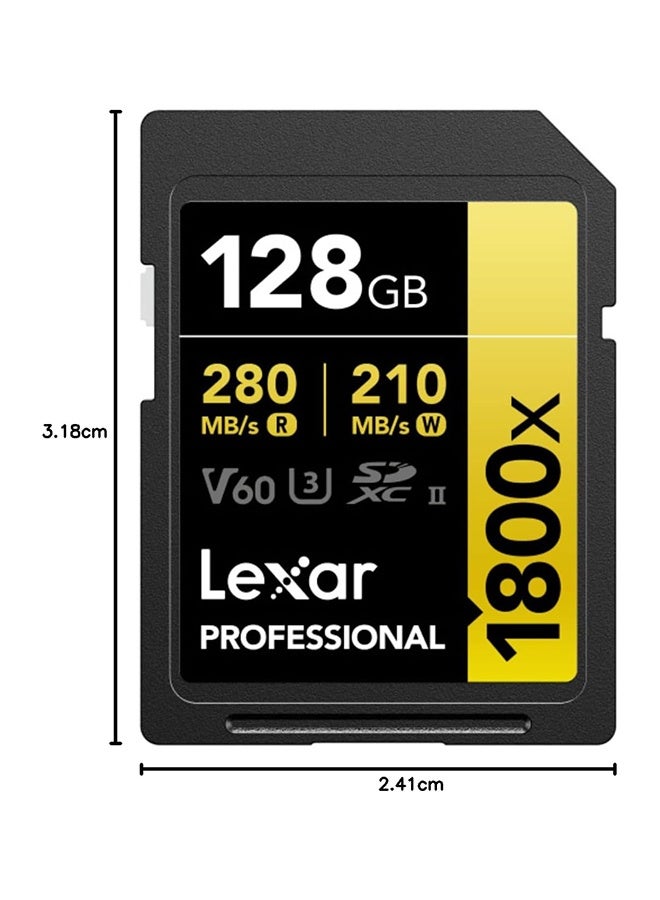 Lexar 128GB Professional 1800x SDXC UHS-II Memory Card – V60, U3, Class 10, 280MB/s Read Speed, GOLD Series – High-Speed SD Card for 4K Video & Photography 128 GB 128 GB - Image 5