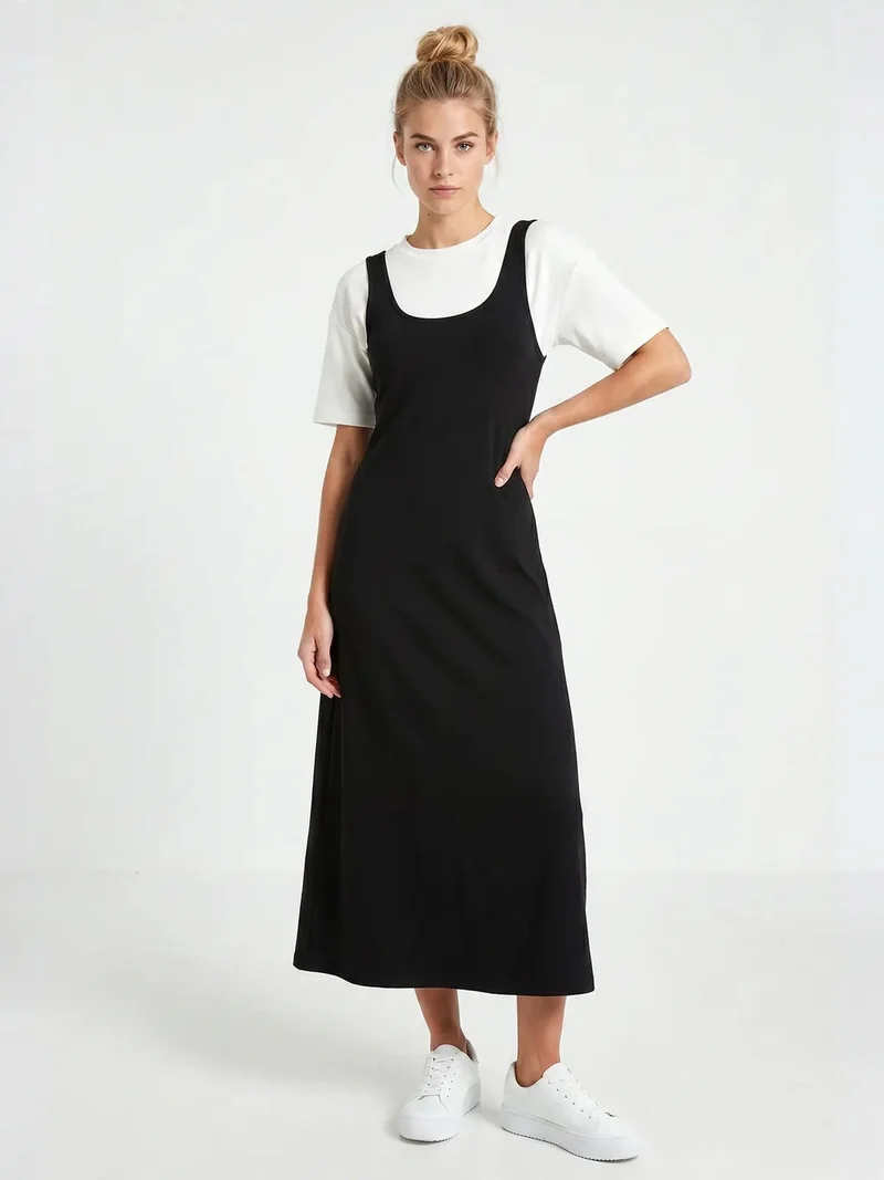 Happiness İstanbul ISTANBUL Women’s Sleeveless Midi Jersey Slip Dress