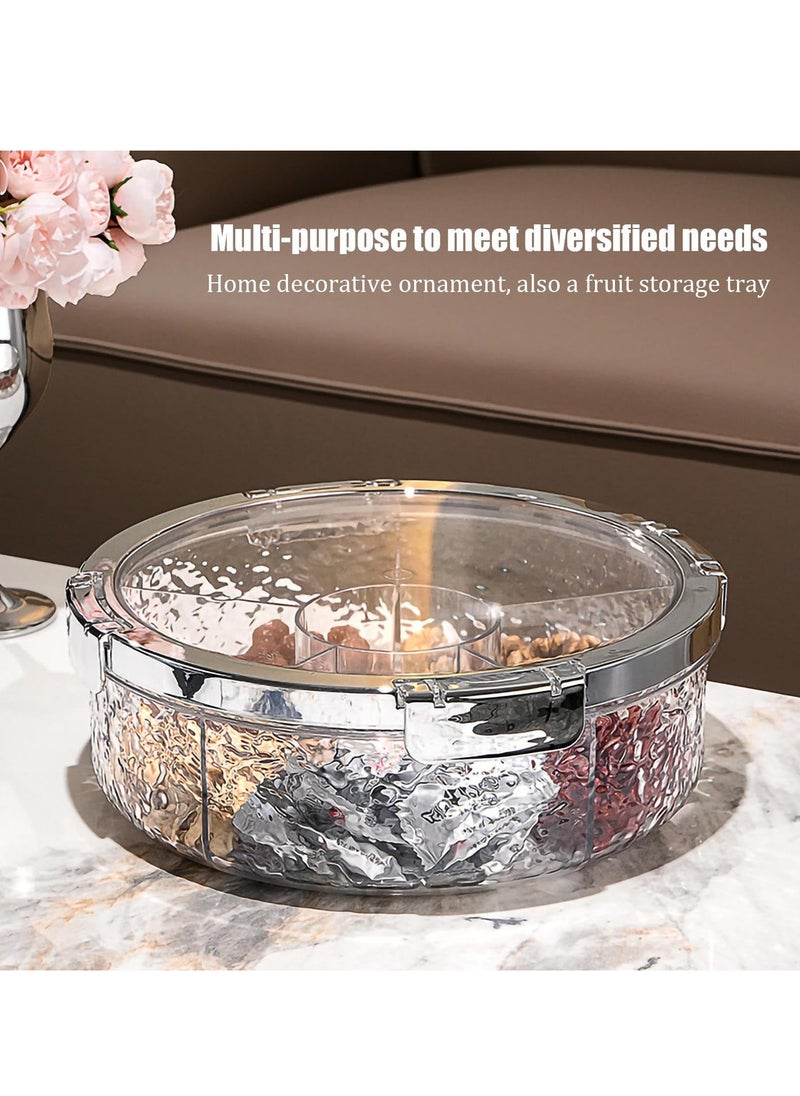 Generic - Fruit Tray Fruit Bowl for Kitchen Counter Luxurious Sealed Nut Snack Storage Box with 6 Compartment Divided Serving Tray with Lid Holiday Candy Box Dry Fruit Plate for Living Room Party - Image 1