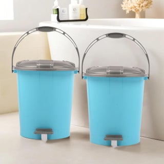 Kuber Industries Pack of 2 Pedal Dustbin 10 Liter Bathroom Dustbin with Lid Garbage Bin with Handle Dustbin for Kitchen Wet Dry Waste Bin Grey Check Dhakan Trash Can Sky Blue - pzsku/ZCEACEE0DCF56DEC566D7Z/45/1748244622/b1fc6d57-98a0-424d-a846-9a0ca29d324f