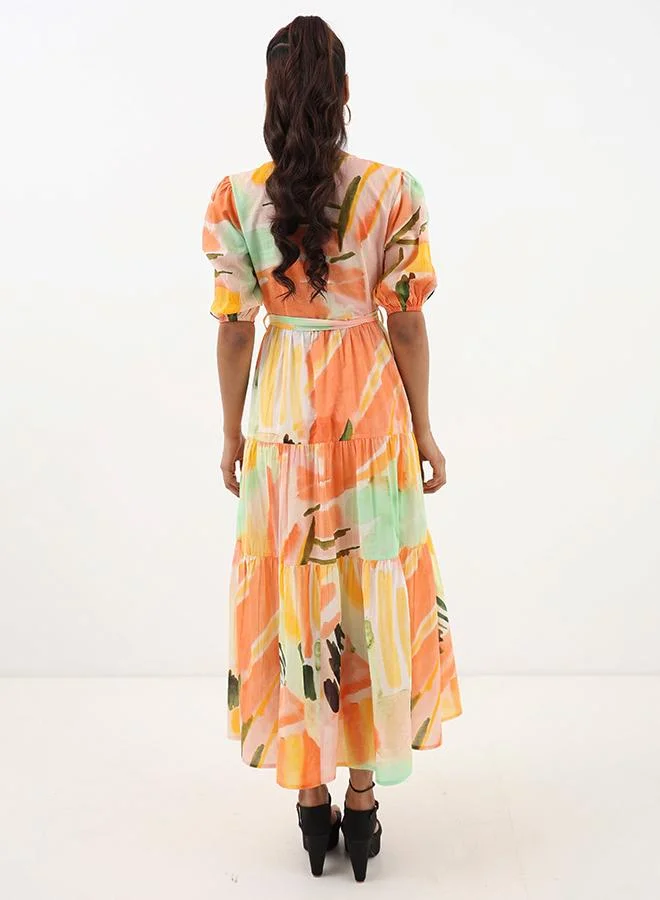 Studio Erst Watercolor Tiered Dress
