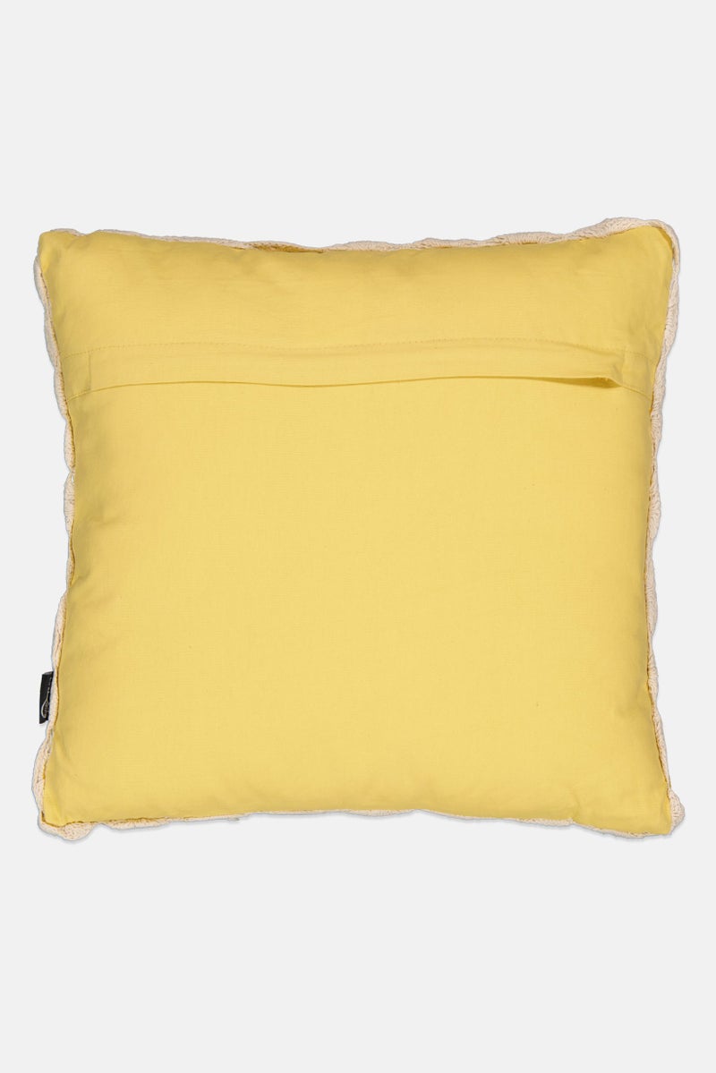 Unique Living Velvet Sascha Cushion, Bamboo Yellow  - Image 2