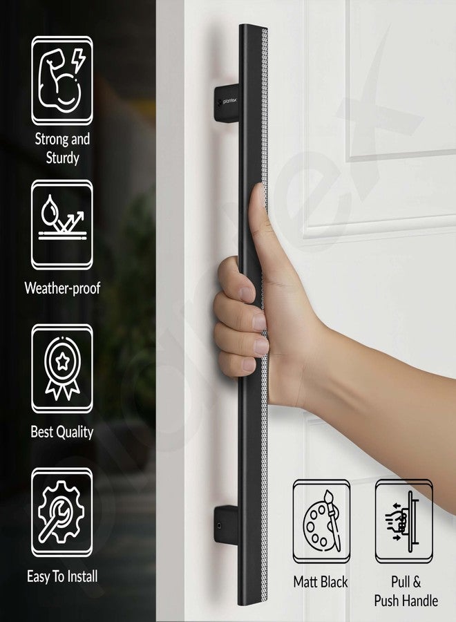 Plantex 12 Inch Main Door Handle/Aluminium Handle for Door/Black Pull-Push Handle for Home/Office/3 Years Warranty Pack of 1 (APS-612, Black) - Image 3