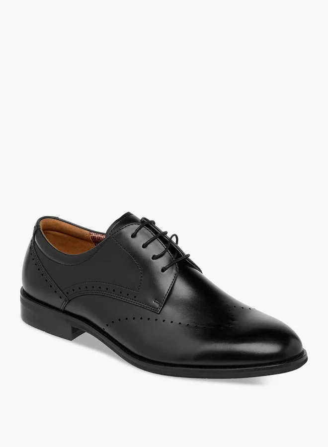 DUCHINI Men's Cutout Detail Lace-Up Derby Shoes