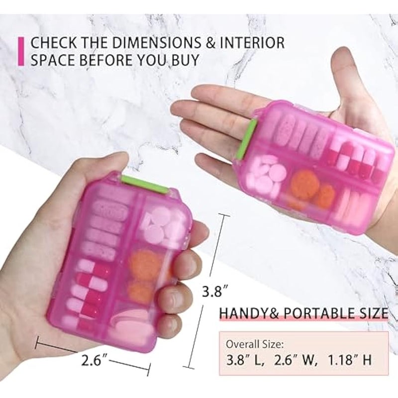 عربست منظم حبوب الدواء مع ملصقات ادوية للسفر اليومي من ايوي، منظم ادوية صغير لتنظيم حبوب الدواء لمدة 7 ايام (زهري، 161 عبوة) - Image 4