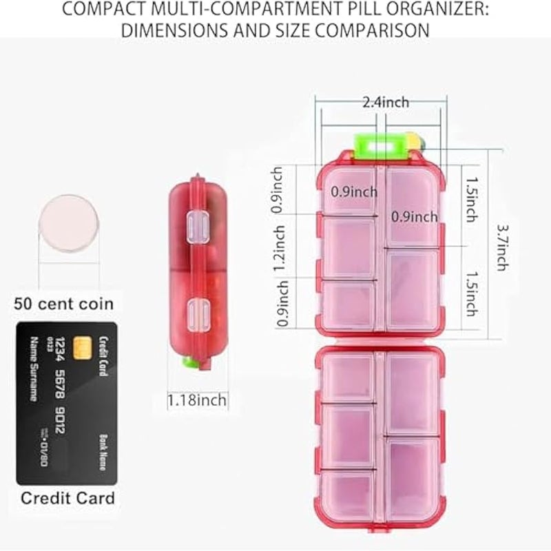 عربست منظم حبوب الدواء مع ملصقات ادوية للسفر اليومي من ايوي، منظم ادوية صغير لتنظيم حبوب الدواء لمدة 7 ايام (زهري، 161 عبوة) - Image 5