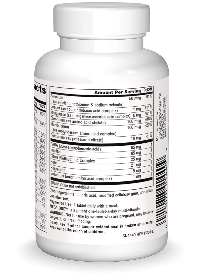 Source Naturals Mega One No Iron 30 Tablets High Potency Multivitamin  - Image 2