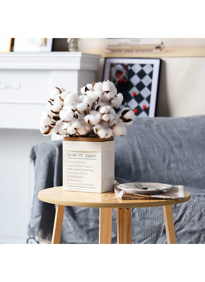 DomeStar DomeStar 30PCS Cotton Stems, 15" Natural Dried Cotton 120 Cotton Balls Cotton Sprigs Cotton Blooms Floral Stems for Vase Fillers  - Image 5