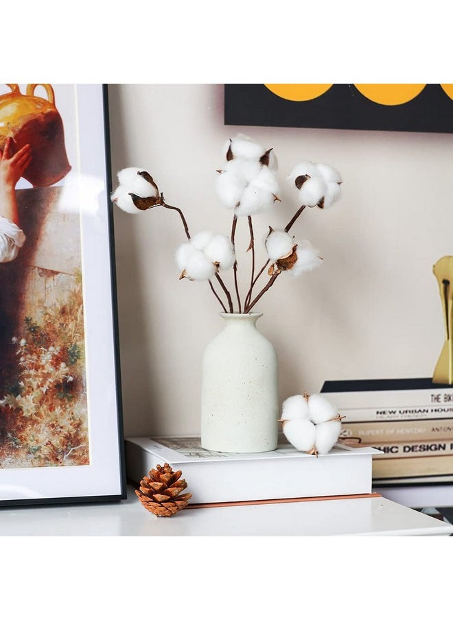 DomeStar DomeStar 30PCS Cotton Stems, 15" Natural Dried Cotton 120 Cotton Balls Cotton Sprigs Cotton Blooms Floral Stems for Vase Fillers  - Image 4
