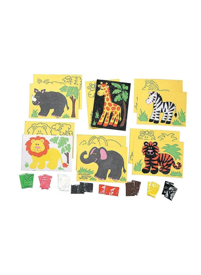 Fun Express Super Safari Sand Art Set 24 Pc - - VBS Vacation Bible School Supplies/Decor Crafts for Kids and Fun Home Activities