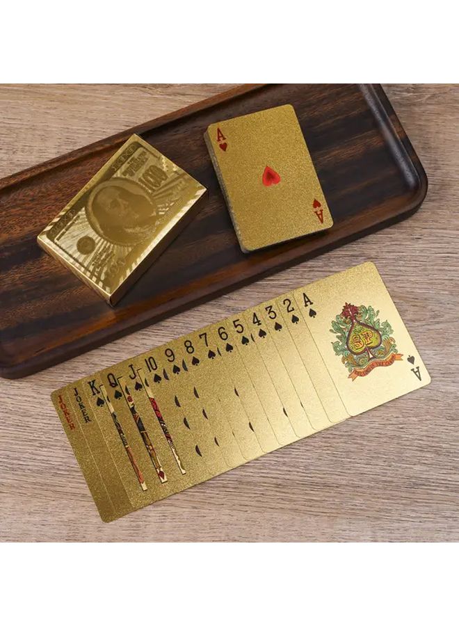 أوراق البوكر ذات الرقائق السوداء والذهبية، مجموعة بلاستيكية فاخرة مقاومة للتناثر - Image 2