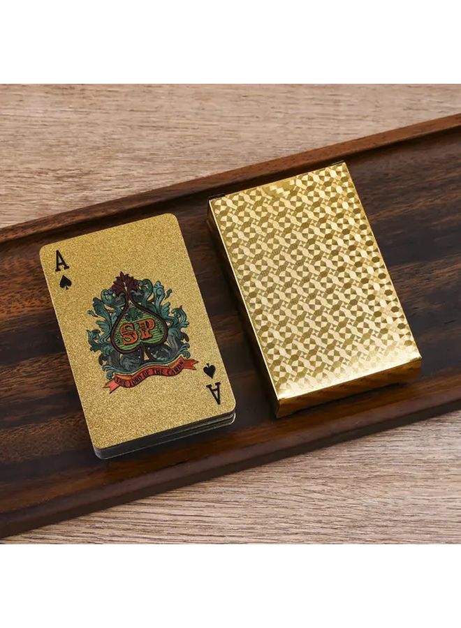 أوراق البوكر ذات الرقائق السوداء والذهبية، مجموعة بلاستيكية فاخرة مقاومة للتناثر - Image 5